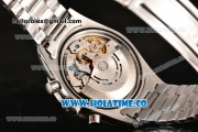 Rolex Daytona Swiss Valjoux 7750 Chronograph Movement White Dial with Silver Stick Marker and Black Subdials-SS Strap