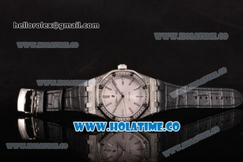 Audemars Piguet Royal Oak 41MM Miyota 9015 Automatic Steel/Diamonds Case with Diamonds Bezel White Dial and Stick Markers (EF)