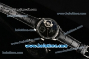 IWC Portuguese Tourbillon Schaffhausen Asia 6497 Manual Winding Steel Case with Black Dial and Arabic Numeral Markers