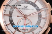 Girard Perregaux 1966 Dual Time Clone Girard Perregaux GP03300-0119 Automatic Rose Gold Case with White Dial Stick/Arabic Numeral Markers and Brown Leather Strap