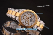 Rolex Daytona Swiss Valjoux 7750 Automatic Two Tone with White Dial and Gold Numeral Markers