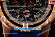 Richard Mille RM 60-01 Asia 2813 Automatic Rose Gold Case with Skeleton Dial and Blue Rubber Strap Rose Gold Bezel (EF)