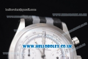 Rolex Pre-Daytona Chrono Miyota OS20 Quartz Steel Case with White Dial Stick Markers and Black/Grey Nylon Strap