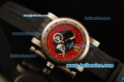 Ferrari Chronograph Quartz Movement 7750 Coating Case with Red/Black Dial and Black Rubber Strap