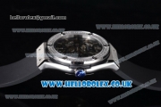 Hublot Classic Fusion Skeleton Asia Automatic Steel Case with Skeleton Dial Diamonds Bezel and Black Rubber Strap
