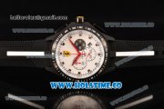 Scuderia Ferrari Lap Time Watch Chrono Miyota OS10 Quartz PVD Case with White Dial and Silver Markers