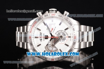 Tag Heuer Grand Carrera Calibre 36 Chrono Miyota Quartz Full Steel with White Dial and Stick Markers