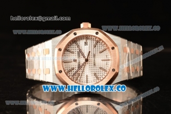 Audemars Piguet Royal Oak 41mm Two Tone Clone AP3120 Automatic White Dial 15400SR.OO.1220SR.01 EF Best Edition