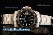 Rolex Submariner Automatic Movement Full Steel with Ceramic Bezel and background transparent - Black Dial