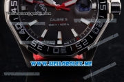 Tag Heuer Aquaracer Calibre 5 Match Timer Premier League Special Edition Miyota Quartz Steel Case with Dark Grey Dial and Black Leather Strap Stick Markers