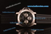 Panerai Chrono Pam 196 Luminor Daylight Automatic Steel Case with Silver Subdials and Black Rubber Strap-7750 Coating