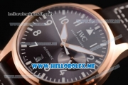 IWC Big Pilot Clone IWC 521111 Automatic Rose Gold Case with Brown Dial and Brown Leather Strap Arabic Numeral Markers