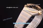 Omega Constellation Co-Axial Swiss ETA 2824 Automatic Steel Case with Yellow Gold Bezel and Yellow Gold Markers-Black Dial
