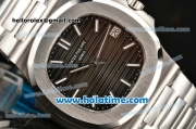 Patek Philippe Nautilus Miyota 9015 Automatic Full Steel with Dark Grey Dial and White Stick Markers