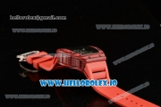 Richard Mille RM 11-03 Swiss Valjoux 7750 Automatic Ceramic Case Black Dial With Arabic Numeral Markers Red Rubber Strap