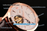 Jaeger-LECoultre Master RL10 Automatic Rose Gold Case with Brown Leather Strap and White Dial