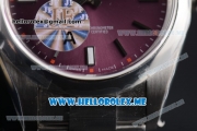 Rolex Oyster Perpetual Air King Clone Rolex 3132 Automatic Stainless Steel Case/Bracelet with Red Grape Dial and Stick Markers - 1:1 Original (JF)