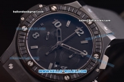Hublot Big Bang Swiss Valjoux 7750 Automatic Ceramic Case with Baguette Diamond Bezel and Black Dial