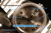 Rolex Datejust Grey Dial With Diamond Bezel Steel Rolex 3255