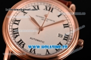 Vacheron Constantin Patrimony Miyota 9015 Automatic Rose Gold Case with White Dial and Black Roman Numeral Markers