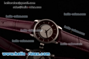 Mido Baroncelli II Swiss ETA 2824 Automatic Steel Case with Diamond Bezel Brown Leather Strap and Brown Dial
