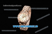 Rolex Datejust Swiss ETA 2671 Automatic Rose Gold Case with Yellow Dial Diamonds Markers and Rose Gold Bracelet (BP)