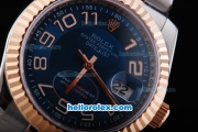 Rolex Datejust Oyster Perpetual Automatic Rose Gold Bezel with Blue Dial and White Number Marking-Small Calendar