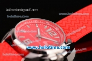 Chopard Mille Miglia Gran Turismo XL Miyota OS2035 Quartz Steel Case with Red Dial and Red Rubber Bracelet
