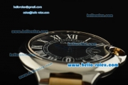 Cartier Ballon Bleu De Swiss ETA 2836 Automatic Steel Case/Bezel Two Tone Strap Black Dial Roman Markers