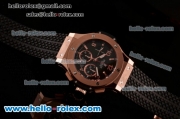 Hublot Big Bang Chrono Clone HUB4100 Automatic Rose Gold Case with Black Rubber Strap Black Dial