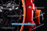 Richard Mille RM 35-01 RAFA Miyota 9015 Automatic PVD Case with Skeleton Dial and Orange Rubber Strap Dot Markers