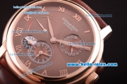 Audemars Piguet Jules Audemars ST25 with Power reserve Rose Gold Case with Brown Dial and Brown Leather Strap