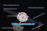 Glashutte Senator Automatic Miyota 9015 Automatic Steel Case with White Dial Roman Markers and Black Leather Strap