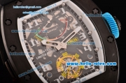 Richard Mille RM036 ST28-UP Automatic PVD Case with Black Rubber Strap White Markers and Skeleton Dial - 7750 Coating