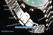 IWC Portuguese Chrono Miyota Quartz Full Steel with Green Dial and Arabic Numeral Markers