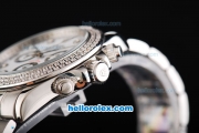 Rolex Daytona Chronograph Automatic with Diamond Bezel-Diamond Marking and White Dial