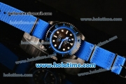 Rolex Sea-Dweller Deepsea Asia 2813 Automatic PVD Case with Blue Nylon Strap and Blue Diver Index