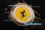 Ferrari Chronograph Quartz Movement 7750 Coating Case with Yellow/Black Dial and Black Rubber Strap