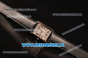 Cartier Tank Solo Swiss Quartz Movement Steel Case with White Dial and Black Leather Strap - 1:1 Origianl (ZF)