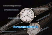 Patek Philippe Calatrava Small Seconds Miyota 9015 Automatic Steel Case with White Dial Roman Numberal Markers and Black Genuine Leather Strap (GF)