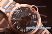 Cartier Ballon Bleu Asia 2813 Automatic Rose Gold Case/Strap with Black Dial - ETA Coating