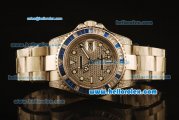 Rolex GMT Master II Swiss ETA 2836 Automatic Full Steel with Blue and White Diamond Bezel-Diamond Dial