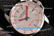Chopard Alfa Romeo Miyota OS2035 Quartz Steel Case with Grey Dial Black Rubber Strap and Stick Markers