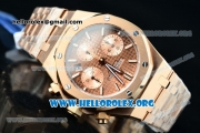 Audemars Piguet Royal Oak 41MM Chronograph Swiss Valjoux 7750 Automatic Rose Gold Case/Bracelet with Brown Dial (EF)