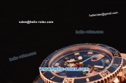 Ulysse Nardin Marine Chronograph Quartz Movement RG Case with Black Dial and Blue Bezel-Blue Rubber Strap