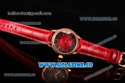 Rolex Cellini Time Asia 2813 Automatic Rose Gold Case with Rose Gold Stick Markers and Black/Red Dial