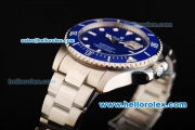 Rolex Submariner Oyster Perpetual Swiss ETA 2836 Automatic Movement Blue Dial with White Markers and Blue Ceramic Bezel