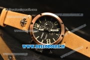 U-Boat Chimera Chronograph OS10 Quartz With Rose Gold Bezel and Black Case Brown Leather White Marker