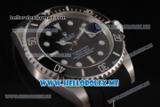 Rolex Submariner Swiss ETA 2836 Automatic Steel Case with Black Dial and Dot Markers Black Rubber Strap