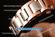 Cartier Rotonde De Miyota Quartz Two Tone Case with Blue Dial and Rose Gold/Steel Bracelet